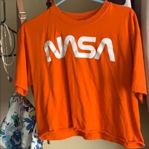 An ornge NASA crop top